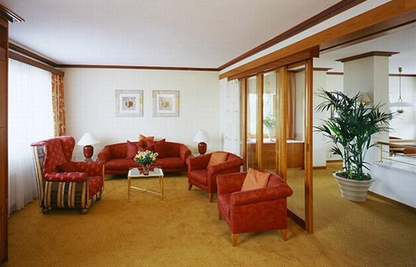 Living room of the penthouse suite