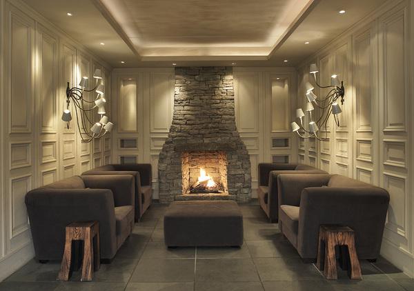 Room with open fire